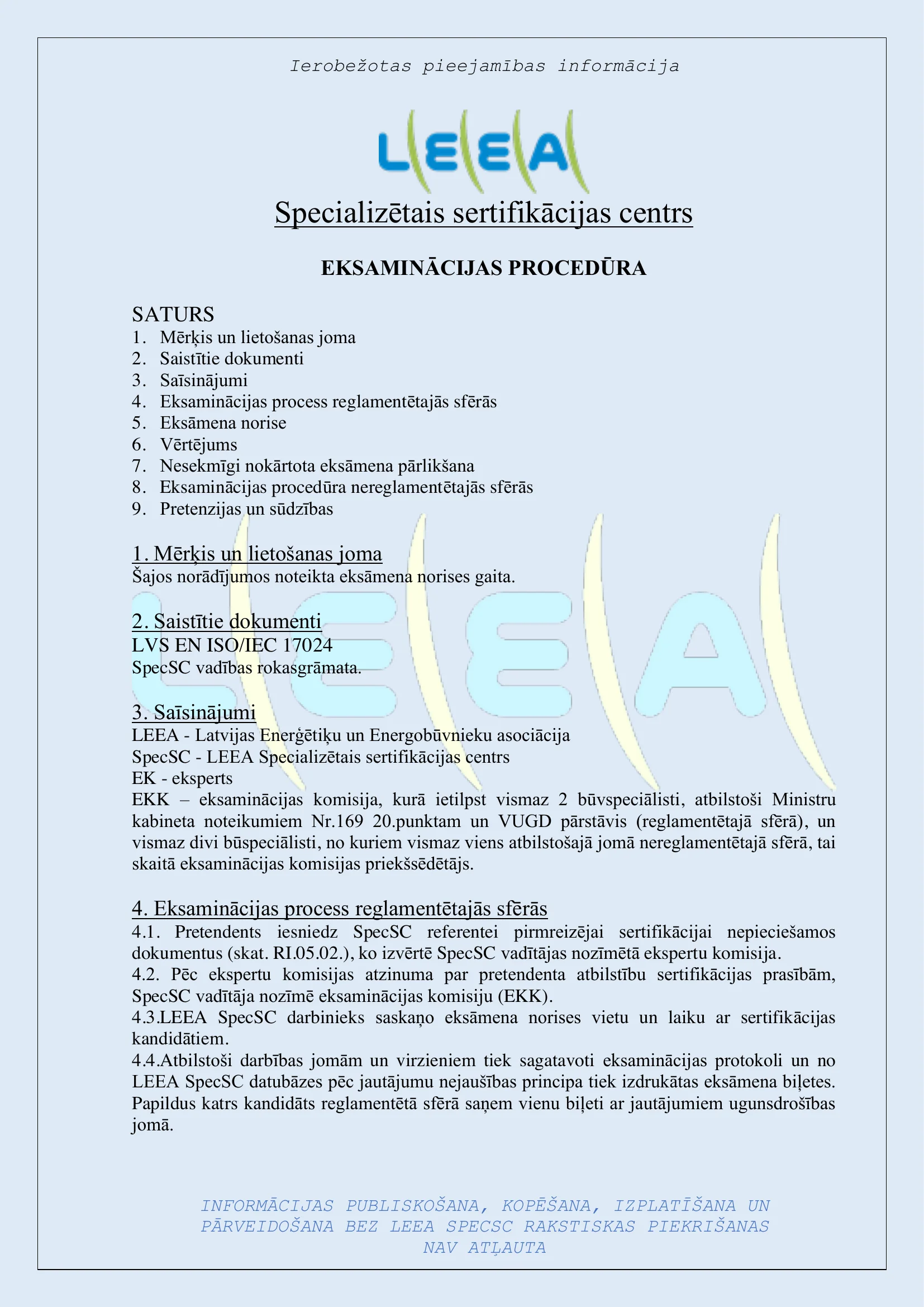 Eksaminācijas procedūra (PDF) → — lapa 1/4